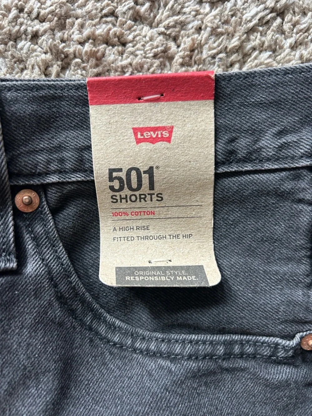 Levi's Women's 501 Original Shorts - Black 28 - Picture 9 of 9